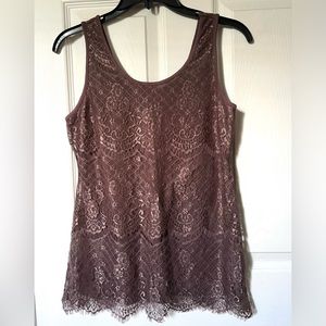 Mauve lace top, Maurices size XS, pre-owned